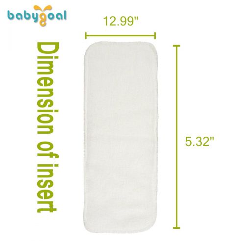  Babygoal Reusable Cloth Diaper Inserts Pack of 12, Absorbent & Breathable Liners, 3-Layer Microfiber Inserts for Cloth Diapers