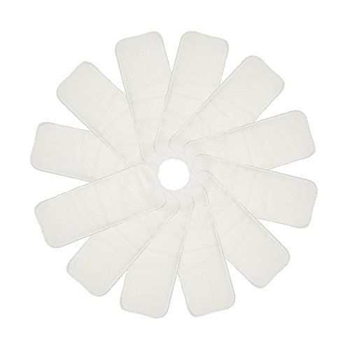  Babygoal Reusable Cloth Diaper Inserts Pack of 12, Absorbent & Breathable Liners, 3-Layer Microfiber Inserts for Cloth Diapers