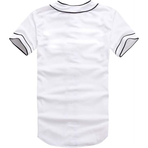  Babyhealthy Womens Mens Black White Hip-Hop Plain Solid Colors Casual Baseball Jersey Shirt