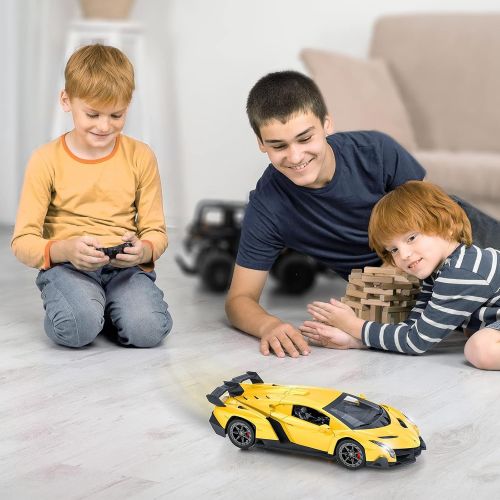  Babyhome Officially Licensed RC Series, 1:24 Scale Electric Sport Racing Hobby Toy Car Lamborghini Model Vehicle for Boys Girls 3 4 5 6 7 8 9 Years Old Birthday Gifts