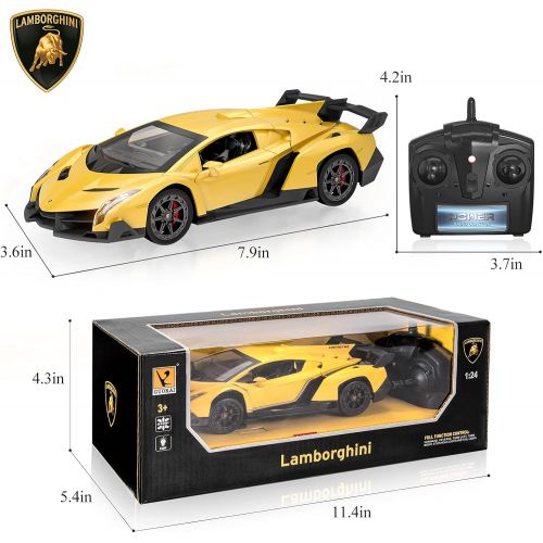  Babyhome Officially Licensed RC Series, 1:24 Scale Electric Sport Racing Hobby Toy Car Lamborghini Model Vehicle for Boys Girls 3 4 5 6 7 8 9 Years Old Birthday Gifts