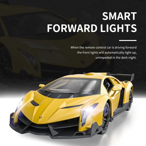  Babyhome Officially Licensed RC Series, 1:24 Scale Electric Sport Racing Hobby Toy Car Lamborghini Model Vehicle for Boys Girls 3 4 5 6 7 8 9 Years Old Birthday Gifts