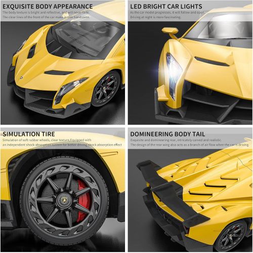  Babyhome Officially Licensed RC Series, 1:24 Scale Electric Sport Racing Hobby Toy Car Lamborghini Model Vehicle for Boys Girls 3 4 5 6 7 8 9 Years Old Birthday Gifts