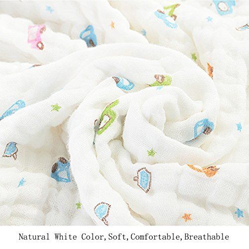  Babyhood Baby Blanket/Bath Towel 100% Cotton，Super Soft Gauze, Natural Absorbent Muslin 6 Layer Warm 41.3 X 41.3 inch (Lemon P2)