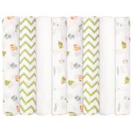 Babykin Organic Cotton Muslin Swaddle Blankets, Camp Adventure, 8 Piece Pack