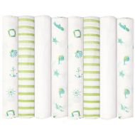 Babykin Organic Cotton Muslin Swaddle Blankets, Nautical Fun, 8 Piece Pack