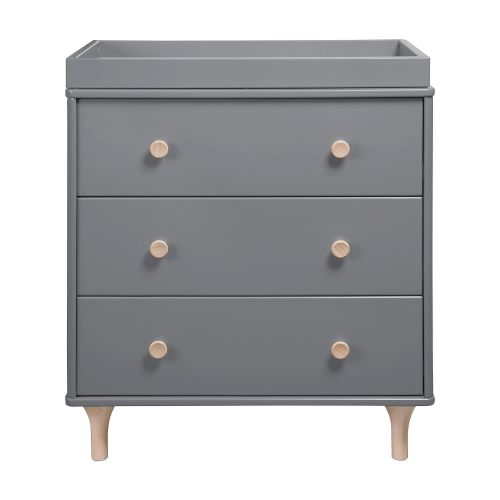  Babyletto Lolly 3-Drawer Changer Dresser with Removable Changing Tray, Grey / Washed Natural