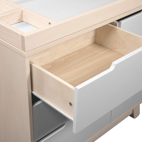  Babyletto Hudson 3-Drawer Changer Dresser with Removable Changing Tray, Washed Natural / White