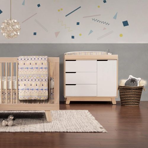  Babyletto Hudson 3-Drawer Changer Dresser with Removable Changing Tray, Washed Natural / White
