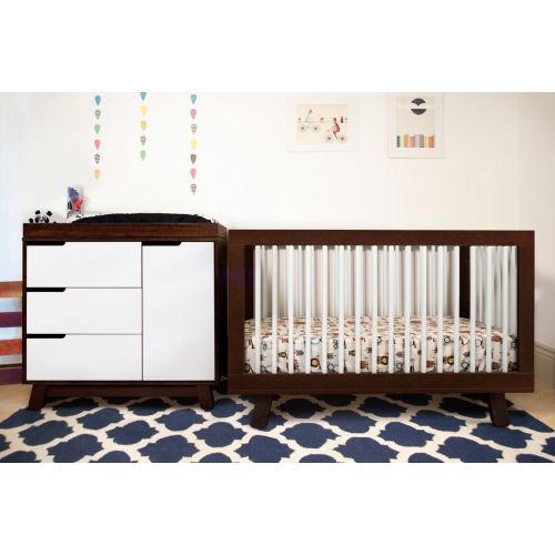  Babyletto Hudson 3-Drawer Changer Dresser with Removable Changing Tray, Espresso / White