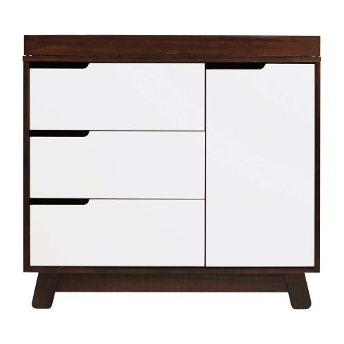  Babyletto Hudson 3-Drawer Changer Dresser with Removable Changing Tray, Espresso / White