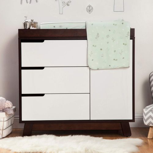  Babyletto Hudson 3-Drawer Changer Dresser with Removable Changing Tray, Espresso / White