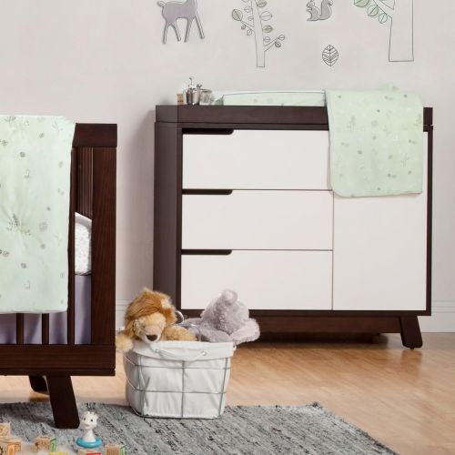  Babyletto Hudson 3-Drawer Changer Dresser with Removable Changing Tray, Espresso / White