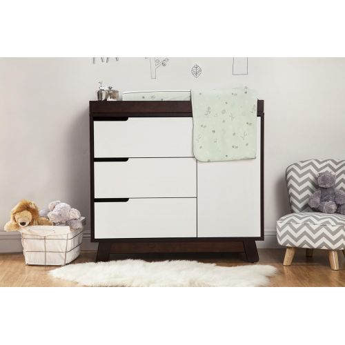  Babyletto Hudson 3-Drawer Changer Dresser with Removable Changing Tray, Espresso / White