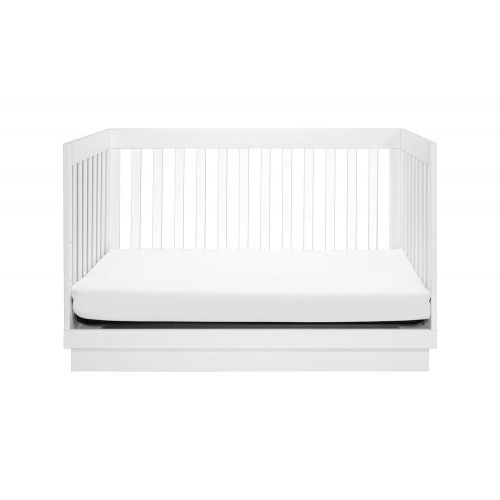  Babyletto Harlow Acrylic 3-in-1 Convertible Crib with Toddler Bed Conversion Kit, White with White Base and Acrylic Slats