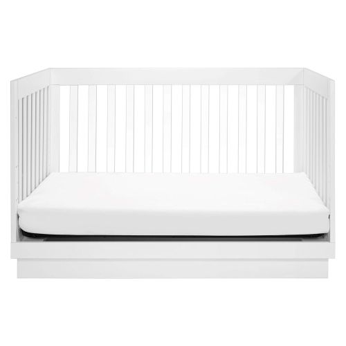  Babyletto Harlow Acrylic 3-in-1 Convertible Crib with Toddler Bed Conversion Kit, White with White Base and Acrylic Slats