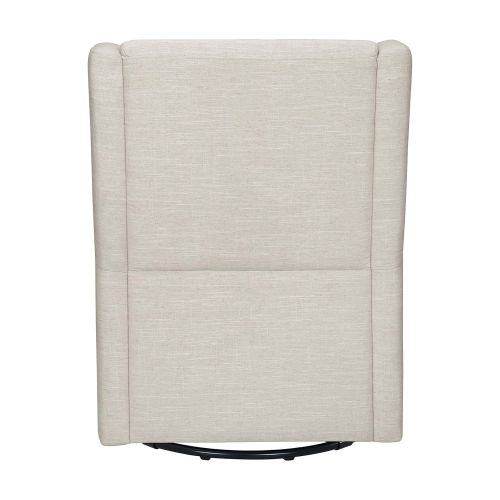  Babyletto Toco Swivel Glider and Stationary Ottoman, White Linen