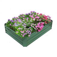 Babylon Patio Garden Flower Planter, Raised Bed, Elevated Garden Planter Box for Growing Herbs, Vegetables, Flowers,Powder-Coated Metal,Green, 47.2 L x 35.4 W x 11.8 H