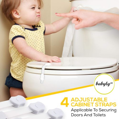  [아마존베스트]Babylyzz Complete Baby Proofing Kit  Easy Install, Super 3M Adhesive 10 Magnetic Cabinet Locks, 3 Keys, 10 Clear Corner Protectors, 10 Outlet Covers & 4 Cabinet Door Latches, No Drill Requ