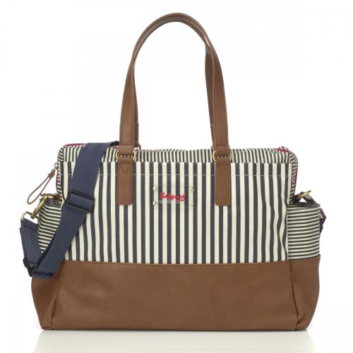  Babymel BM7096 Millie Diaper Bag, Stripe Navy, One Size