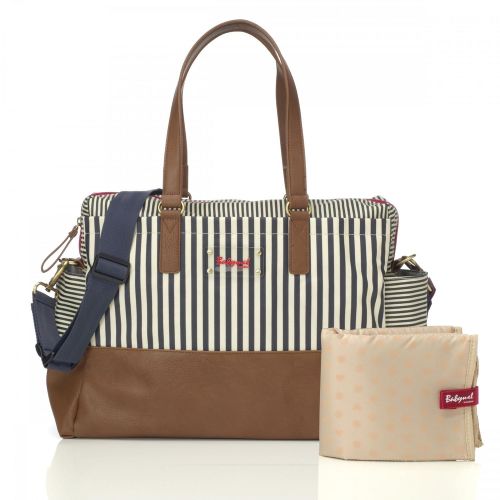  Babymel BM7096 Millie Diaper Bag, Stripe Navy, One Size