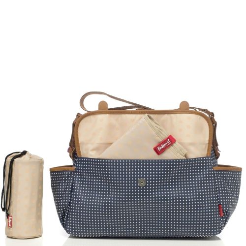  Babymel Molly Satchel Diaper Bag, Pixel Dot Navy