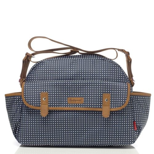  Babymel Molly Satchel Diaper Bag, Pixel Dot Navy