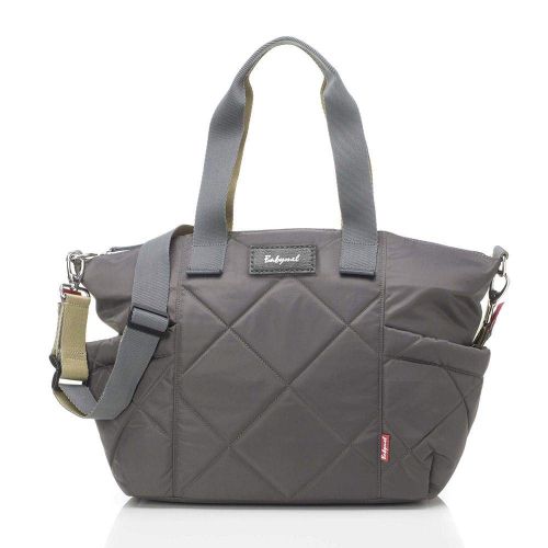  Babymel Evie Quilted Diaper Bag, Slate | Water Resistant with Integrated Stroller Straps and Accessories