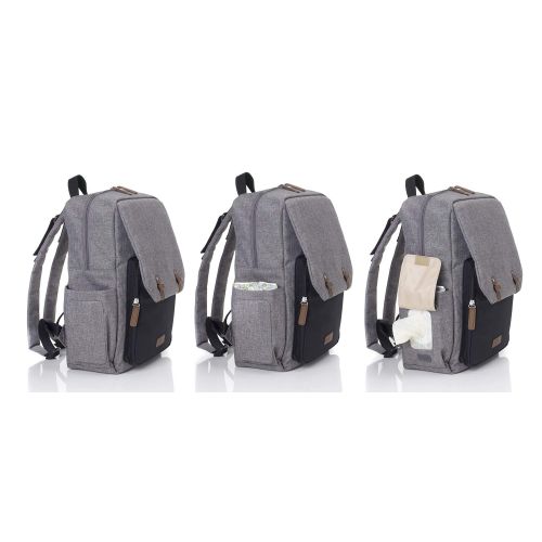  Babymel George Unisex Diaper Backpack in Grey and Black | Lightweight, Water Resistant, Modern Style,...