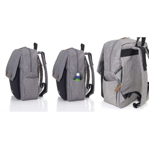  Babymel George Unisex Diaper Backpack in Grey and Black | Lightweight, Water Resistant, Modern Style,...