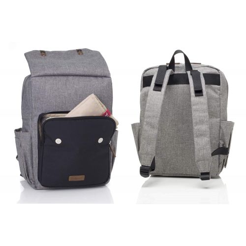  Babymel George Unisex Diaper Backpack in Grey and Black | Lightweight, Water Resistant, Modern Style,...