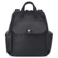 Robyn Convertible Black Faux Leather Baby Changing Unisex Backpack by Babymel | Universal Fit, Generous...