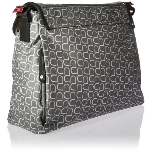  Babymel Satchel Diaper Bag, Wave Elephant Grey