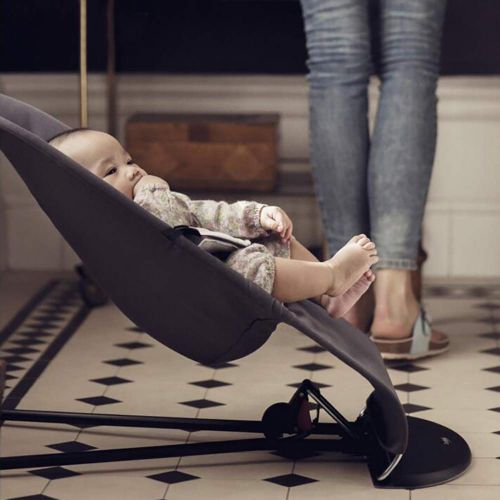  Babyrocking Baby Rocking Chair Recliner Comforting Cradle Baby Sleeping Can Sleep (Cotton Black)