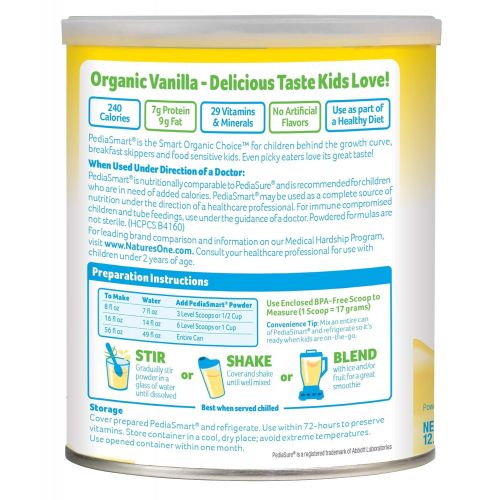  Babys Only PediaSmart Organic Non-GMO Soy Vanilla Complete Nutrition Beverage Powder, 12.7 oz (Pack of 6)