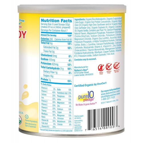  Babys Only PediaSmart Organic Non-GMO Soy Vanilla Complete Nutrition Beverage Powder, 12.7 oz (Pack of 6)