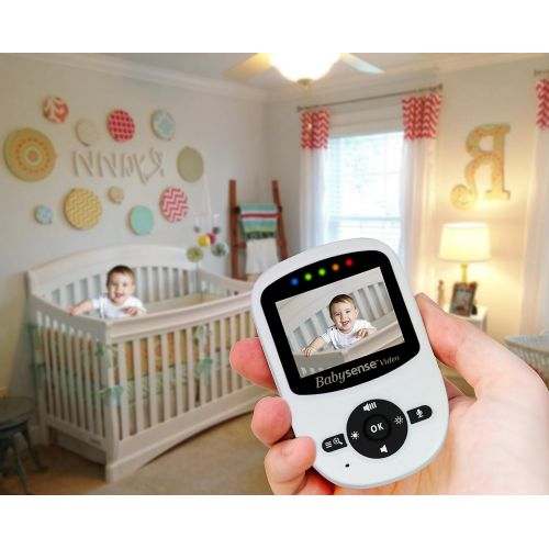  [아마존베스트]Babysense Video Baby Monitor with Digital Camera, Long Range, Room Temperature, Infrared Night Vision, 2 Way Talk Back, Lullabies and High Capacity Battery