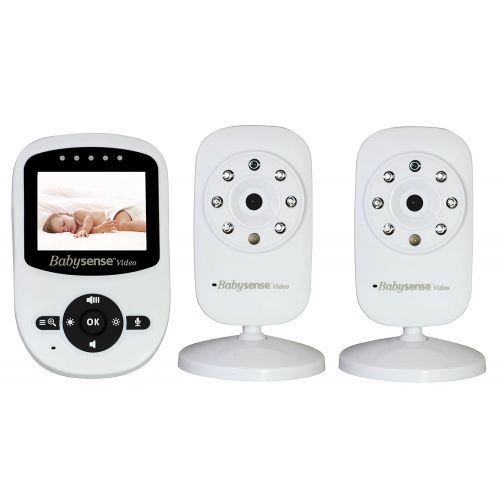  [아마존베스트]Babysense Video Baby Monitor with 2 Digital Cameras, LCD Display, Infrared Night Vision, 2 Way Talk, Room Temperature, Lullabies, Long Range