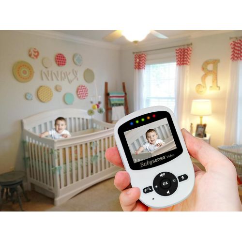  [아마존베스트]Babysense Video Baby Monitor with 2 Digital Cameras, LCD Display, Infrared Night Vision, 2 Way Talk, Room Temperature, Lullabies, Long Range