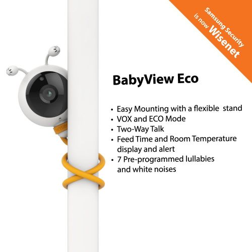 삼성 Samsung Wisenet SEW-3048WN BabyView Eco Video Baby Monitor with 4.3 inch LCD Display, Digital Camera, IR Night Vision, Temperature Sensor, Lullabies and Two Way Talk