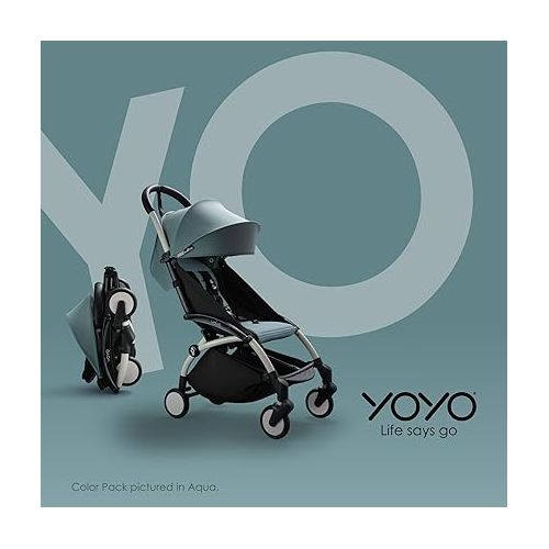  BABYZEN YOYO2 Stroller - Lightweight & Compact - Includes Black Frame, Black Seat Cushion + Matching Canopy - Suitable for Children Up to 48.5 Lbs
