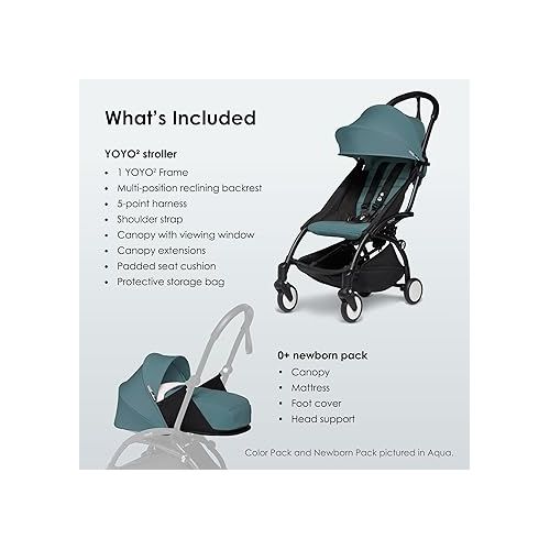  BABYZEN YOYO2 Stroller & 0+ Newborn Pack - Includes White Frame, Ginger 6+ Color Pack & Ginger 0+ Newborn Pack - Suitable for Children Up to 48.5 Pounds