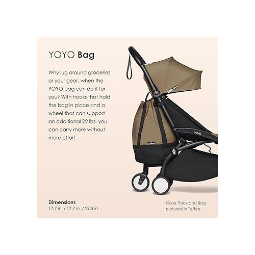  BABYZEN YOYO2 Stroller + YOYO Bag - Includes Black Frame, Aqua Seat Cushion, Aqua Canopy, Aqua YOYO Bag, Wheel Base & Hooks - Suitable for Children Up to 48.5 Lbs