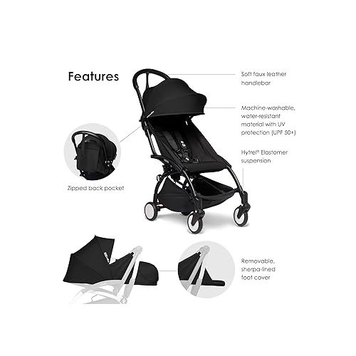  BABYZEN YOYO2 Stroller & 0+ Newborn Pack - Includes Black Frame, Black 6+ Color Pack & Black 0+ Newborn Pack - Suitable for Children Up to 48.5 Pounds