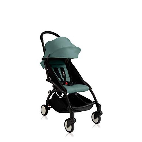  [아마존베스트]Baby Zen Babyzen Yoyo+ Stroller - Black Frame with Aqua Seat and Canopy