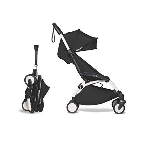  [무료배송]Babyzen YOYO2 Stroller - White Frame with Black Seat Cushion & Canopy