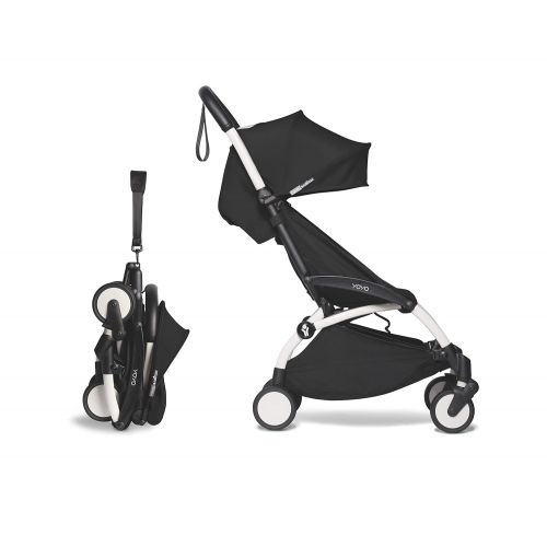  [무료배송]Babyzen YOYO2 Stroller - White Frame with Black Seat Cushion & Canopy