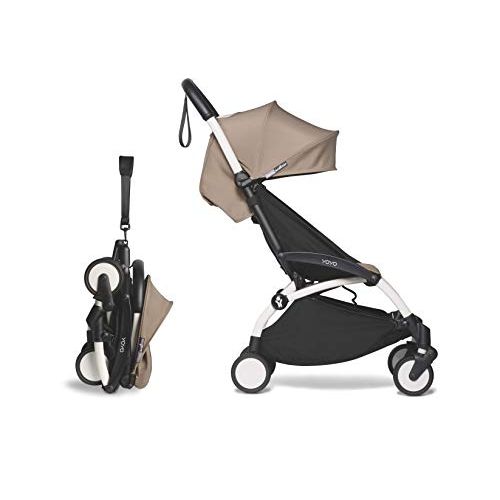  [무료배송]BABYZEN YOYO2 6+ Stroller - White Frame with Taupe Seat Cushion & Canopy