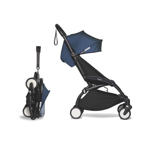  [무료배송]BABYZEN YOYO2 6+ Stroller - Black Frame with Air France Blue Seat Cushion & Canopy