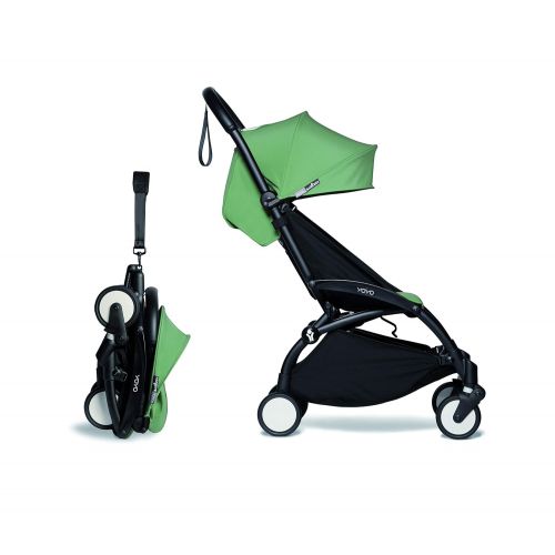  [무료배송]BABYZEN YOYO2 6+ Stroller - Black Frame with Peppermint Seat Cushion & Canopy